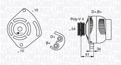 MAGNETI MARELLI 063377030010 -  Генератор